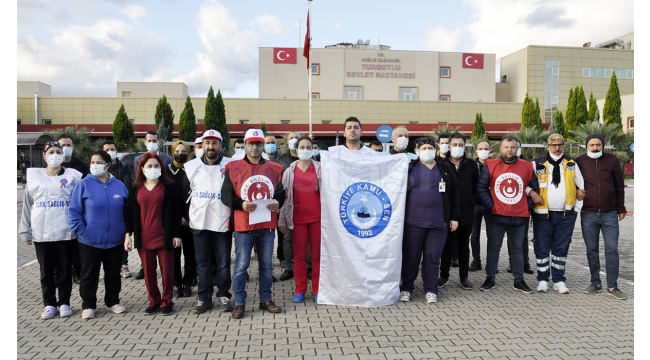 Turgutlu’da sağlık çalışanlarından 1 gün iş bırakma eylemi
