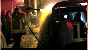 Park halindeki şüpheli kamyonet yangını