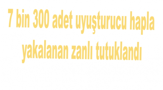 7 bin 300 adet uyuşturucu hapla yakalanan zanlı tutuklandı