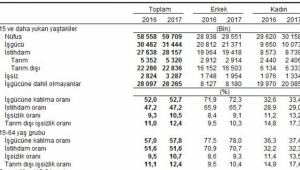 İşgücü İstatistikleri, Nisan 2017