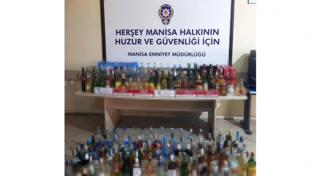 Manisa'da kaçak içki ve sigaraya 1 gözaltı.