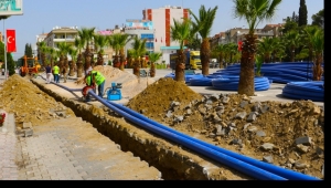 Turgutlu'nun prestij caddelerin de işler hızla devam ediyor