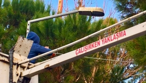 Yanmayan lambalar onarılıyor