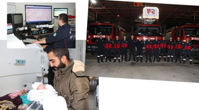 İtfaiye ekipleri ve polisler de yeni yılda mesai yaptı