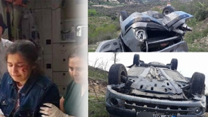 Uçuruma yuvarlanan araçtaki 4 kişi yaralandı