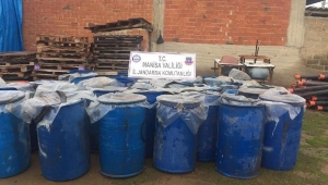 Salihli'de 9 bin 142 litre sahte içki ele geçirildi