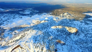 Divlit Yanardağı'nın kar altında eşsiz manzarası 