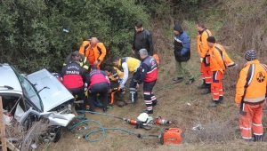 Kamyonet şarampole uçtu: 4 yaralı