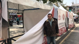 DP'li adayın seçim çadırına saldırı
