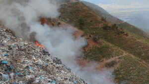 Alaşehir çöplüğünde yangın