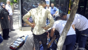 Otobüste rahatsızlanan şoför hastaneye kaldırıldı