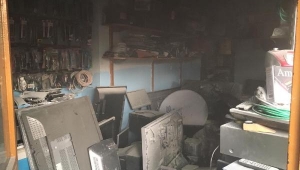 Televizyon tamir dükkânında yangın çıktı