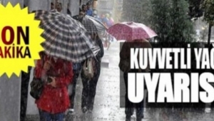 Meteoroloji yine uyardı .Kuvvetli Yağışlara Dikkat!