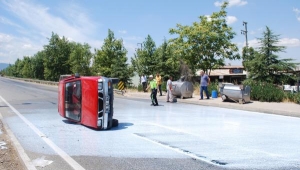 Yaklaşık 2 ton süt yola döküldü