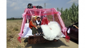 Böyle olur hafriyatçının gelin arabası