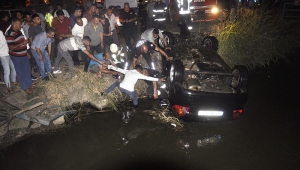 Otomobil sulama kanalına uçtu: 1 ölü, 1 yaralı