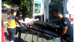 Otomobil ile çarpışan motosiklet sürücüsü yaralandı