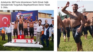 Turgutlulu milli güreşçi Yasak, Elmalı’da 3’üncü oldu