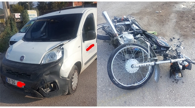 Kamyonet ile motosiklet çarpıştı: 2 yaralı