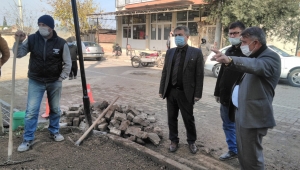 Ahmetli Belediye Başkanı Ahmet Alhan ,çalışmaları yerinde inceledi