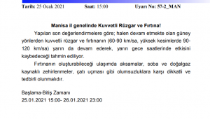 Manisa il genelinde Kuvvetli Rüzgar ve Fırtına! 