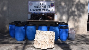 “585 litre el yapımı şarap , 1 adet 70 cc lik kaçak rakı ve kuru sıkı tabanca”