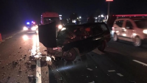 Otomobile arkadan çarptı: 1 yaralı 