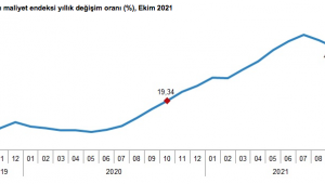 İnşaat maliyet endeksi, bir önceki yılın aynı ayına göre yüzde 41,93 arttı.