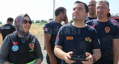 Manisa'da Yangına Havadan Tespit