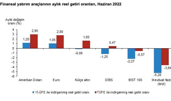 Aylık en yüksek reel getiri Amerikan Dolarında oldu