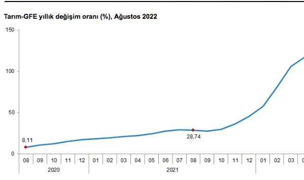 Tarımsal girdi fiyat endeksi (Tarım-GFE) yıllık %135,06, aylık %1,64 arttı