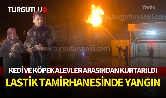 Lastik tamirhanesi alev aldı