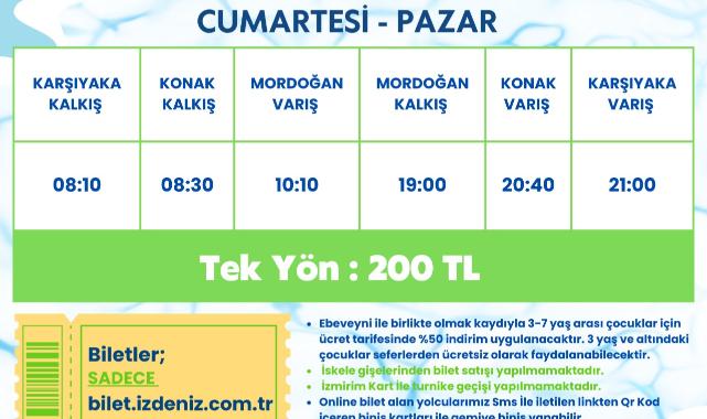 İZDENİZ’in Yaz Seferleri ile istikamet Urla ve Mordoğan