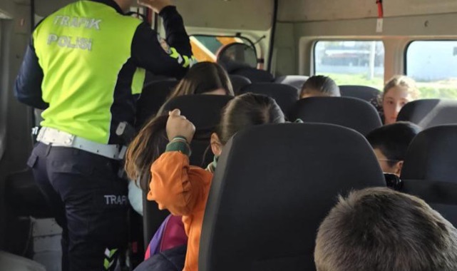 OKUL SERVİSLERİNE DENETİM: 56 BİN 717 TL CEZA, 2 ARAÇ MEN